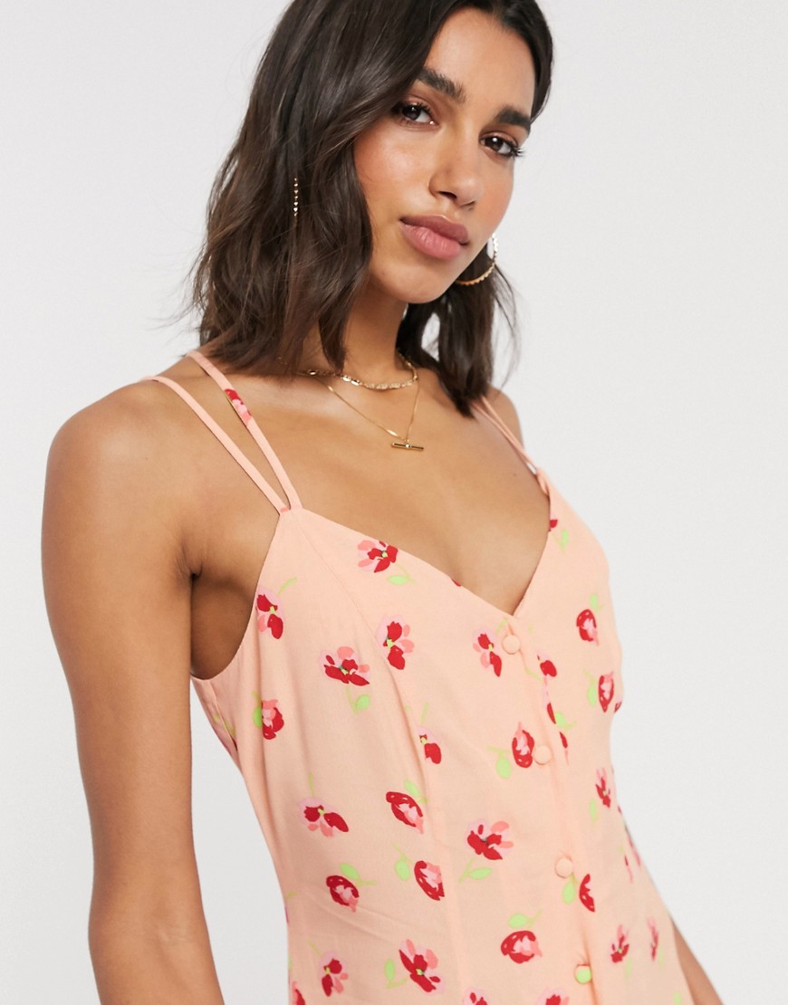 Ghost Thea Button Down Cami Dress In Floral-pink
