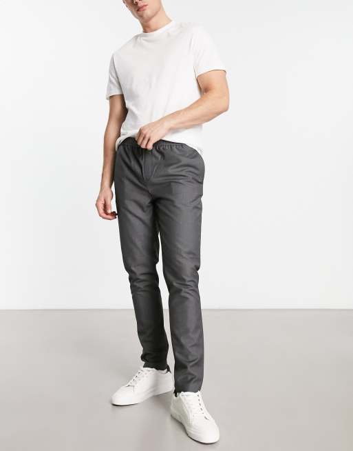 Gianni Feraud ankle grazer smart trousers in charcoal grey ASOS