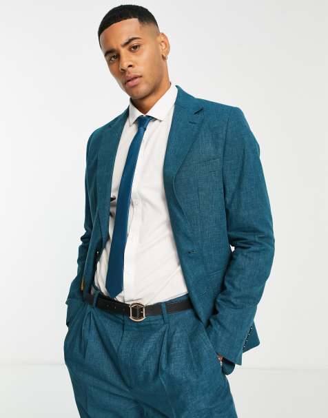 Gianni Feraud - Blågrøn slim fit-habitjakke - view 1