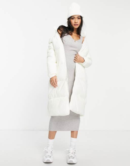 Gianni Feraud - Cappotto imbottito lungo con collo a imbuto, colore bianco sporco