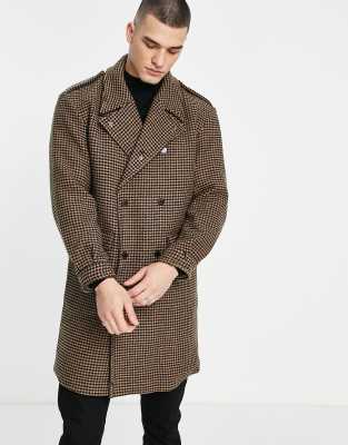 Checked oversized coat outlet