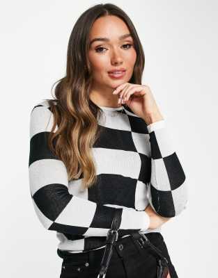 Gianni Feraud checkerboard knitted jumper in multi