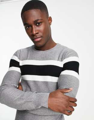 Gianni Feraud chest stripe muscle fit jumper