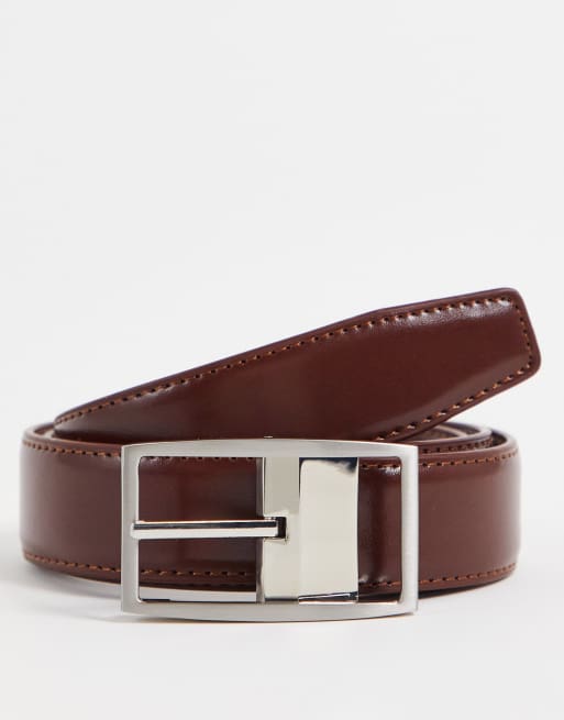 Gianni Feraud - Cintura in pelle liscia marrone scuro