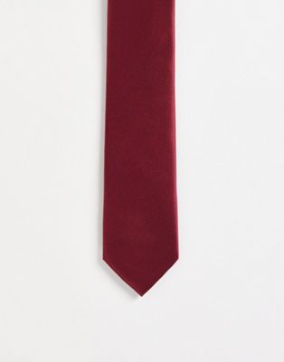 Gianni Feraud plain satin tie in red - ASOS Price Checker