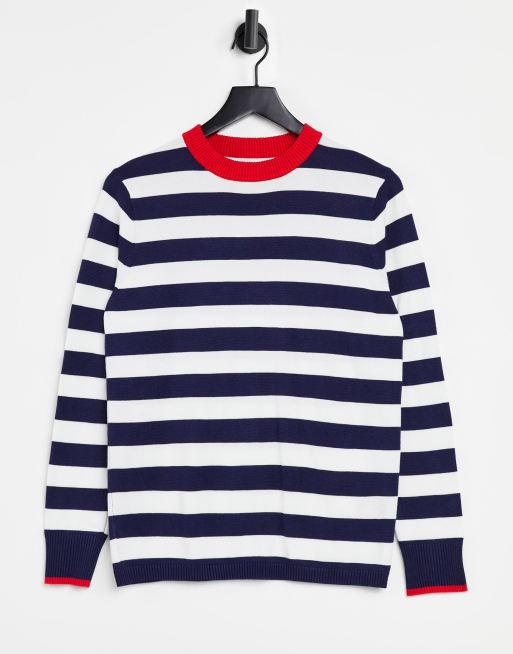 Blue white discount and red jumper