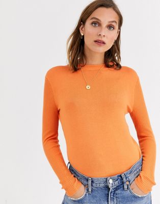 Gianni Feraud crewneck knit sweater in orange | ASOS