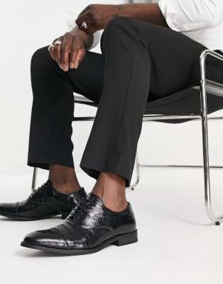 Gianni Feraud croc lace up brogues in black - Click1Get2 Promotions