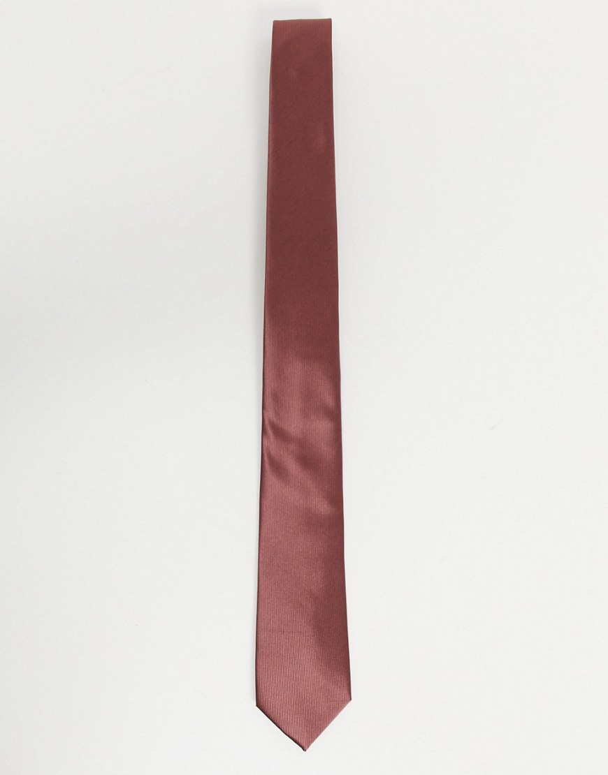 Gianni Feraud – Einfarbige Krawatte aus Satin in Rot