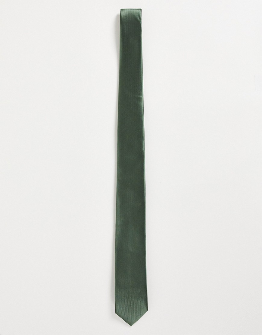 Gianni Feraud – Einfarbige Krawatte aus Satin-Grün