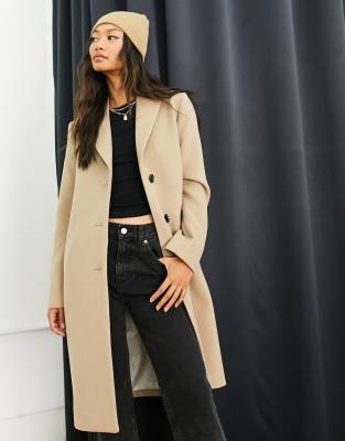 Gianni Feraud Ella Single Breasted Coat In Oat-neutral