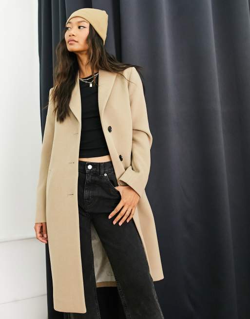 Gianni Feraud Ella single breasted coat in oat