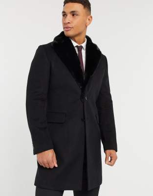 Mens fur collar outlet coats