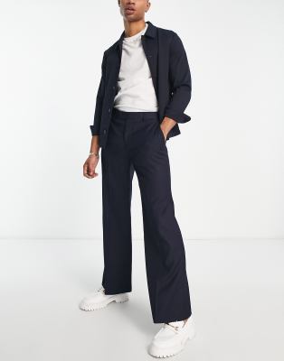 Gianni Feraud flared suit trousers in navy - ASOS Price Checker