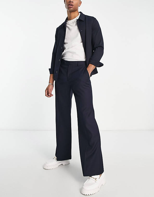 Gianni Feraud - flared suit trousers in navy