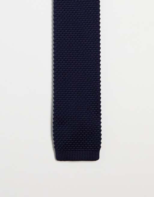 Gianni Feraud - Gebreide stropdas in marineblauw
