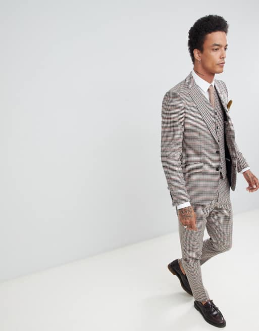 Gianni Feraud Giacca Slim Misto Lana Da Abito A Quadri In Stile Inglese Asos