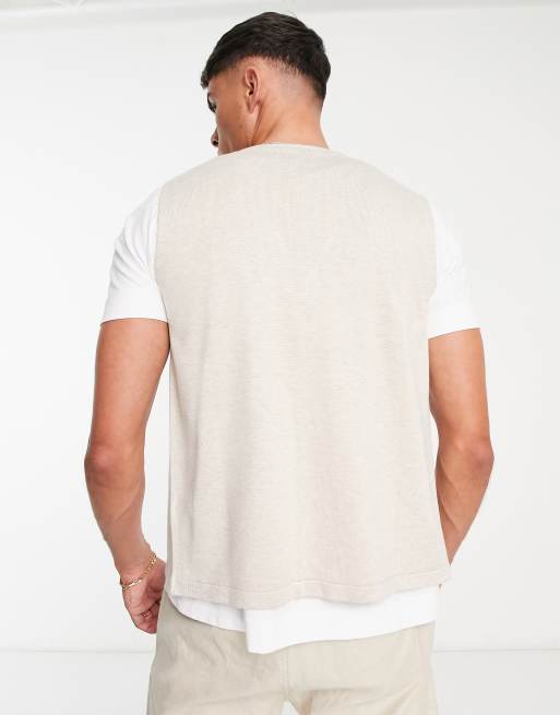 Gianni Feraud - Gilet corto in maglia color pietra, 4 di 4
