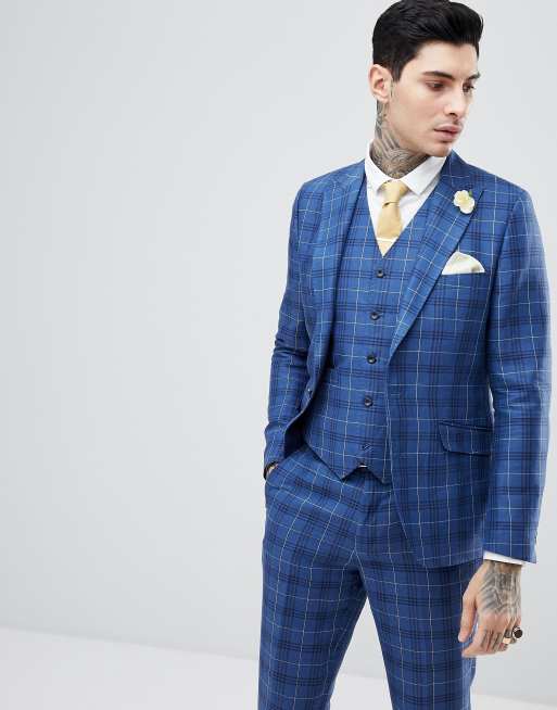 Gianni Feraud – Schmaler, karierter Hochzeitsanzug, 2 von 3