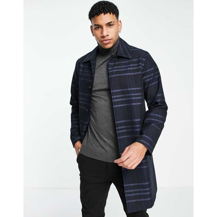 Gianni Feraud – Karierte Regenjacke mit Kragen und verdeckter