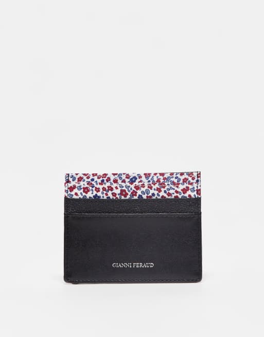 Gianni Feraud – Kartenetui in Schwarz mit Blümchenprint