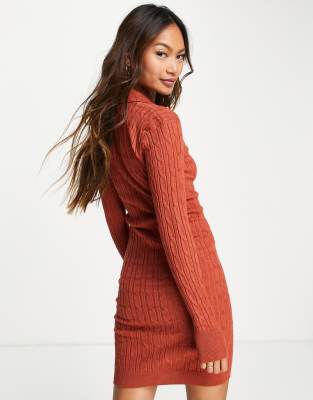 rust sweater dress