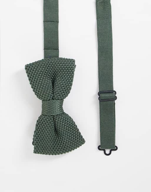 Gianni Feraud knitted bow tie in khaki