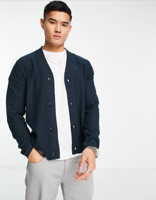 Gianni Feraud knitted cardigan in navy | ASOS