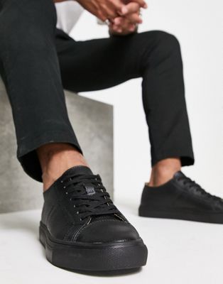 Gianni Feraud lace up trainers in black - ASOS Price Checker