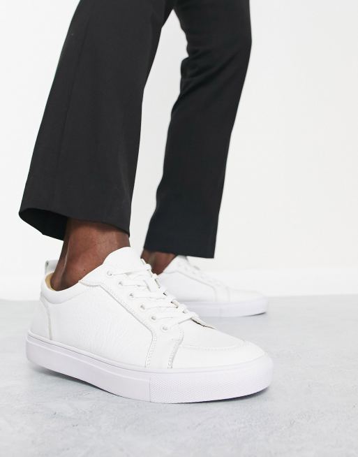 Gianni Feraud lace up trainers in white | ASOS