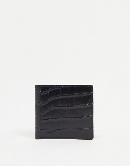 Gianni Feraud leather bill fold croc wallet
