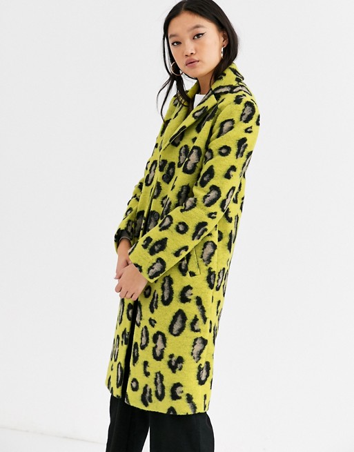 Gianni Feraud leopard felt tailored coat in wool blend