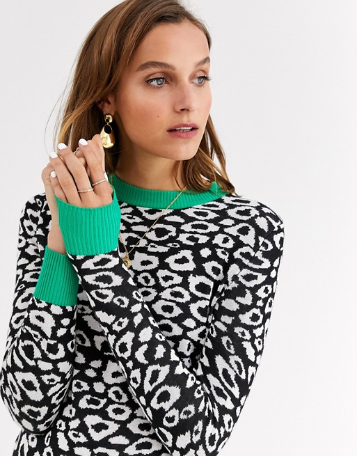 Gianni Feraud leopard print knit jumper
