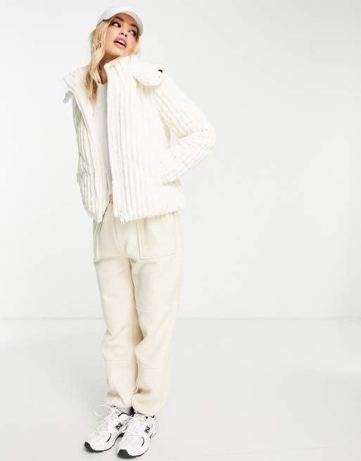 Gianni Feraud - Lola - Cappotto imbottito in velluto a coste color crema 