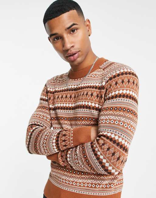 Mens hot sale fairisle jumper