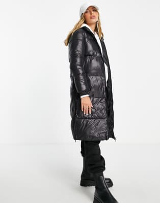 Lottie chevron padded jacket in black