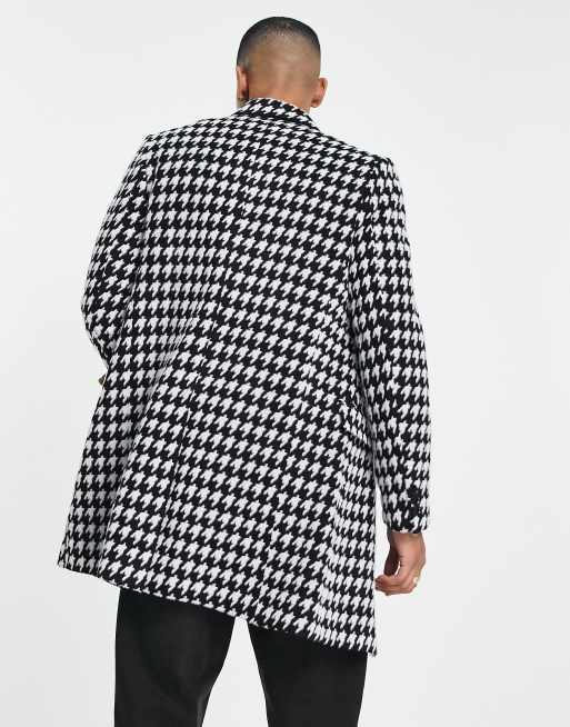 Gianni Feraud - Manteau à motif pied-de-poule - Noir et blanc, 2 de 4