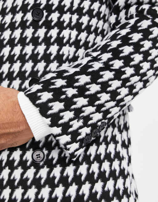 Gianni Feraud - Manteau à motif pied-de-poule - Noir et blanc, 3 de 4