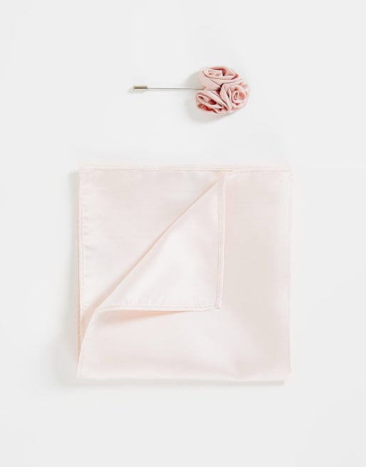 Gianni Feraud - Mariage - Épingle de col unie à fleurs avec pochette - Vison