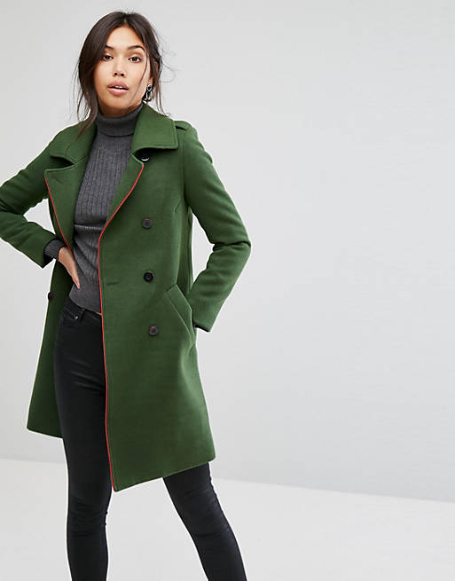 Gianni Feraud Military Coat with Contrast Piping | ASOS