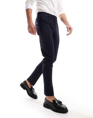 Gianni Feraud Gianni Feraud navy skinny pinstripe suit trouser