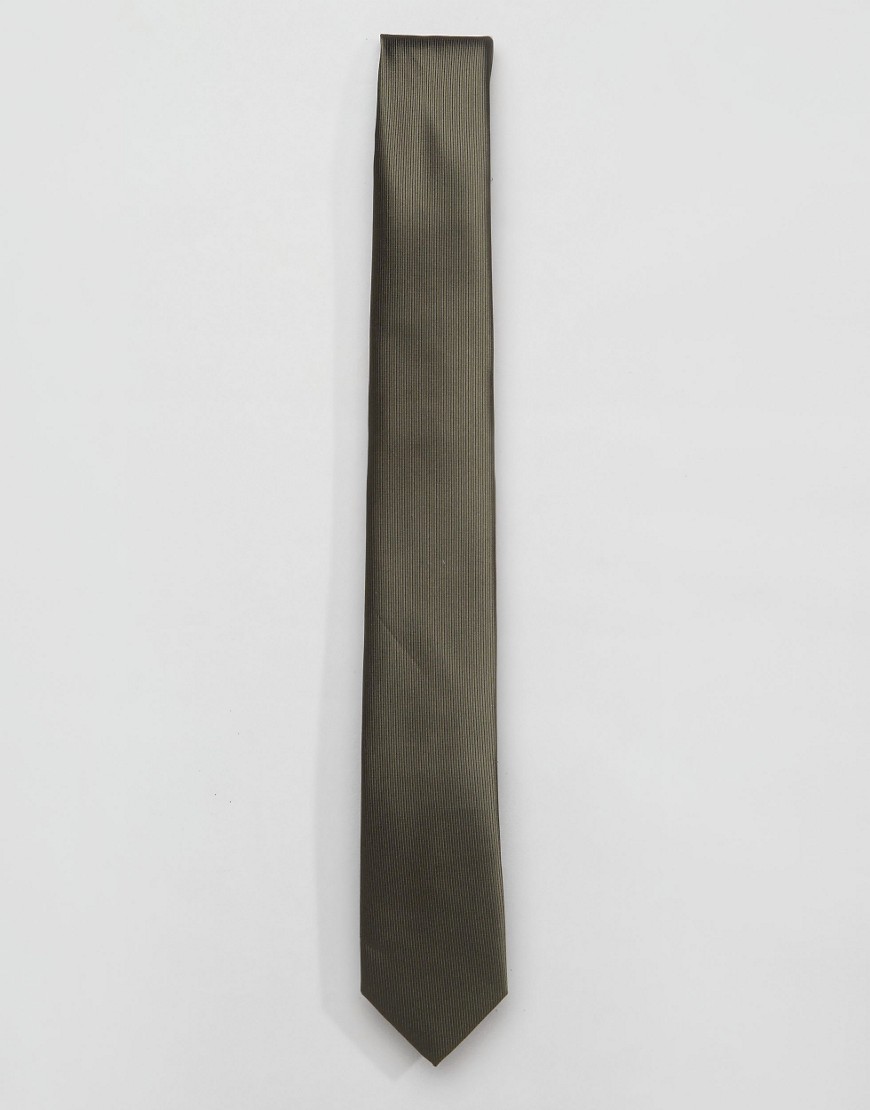 Gianni Feraud Olive Plain Tie-Green
