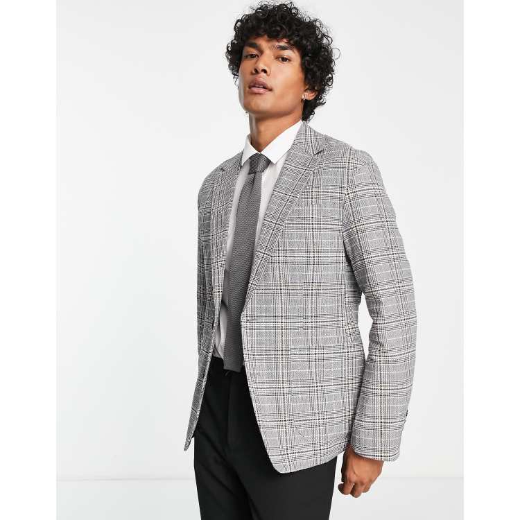 Grey shop check blazer