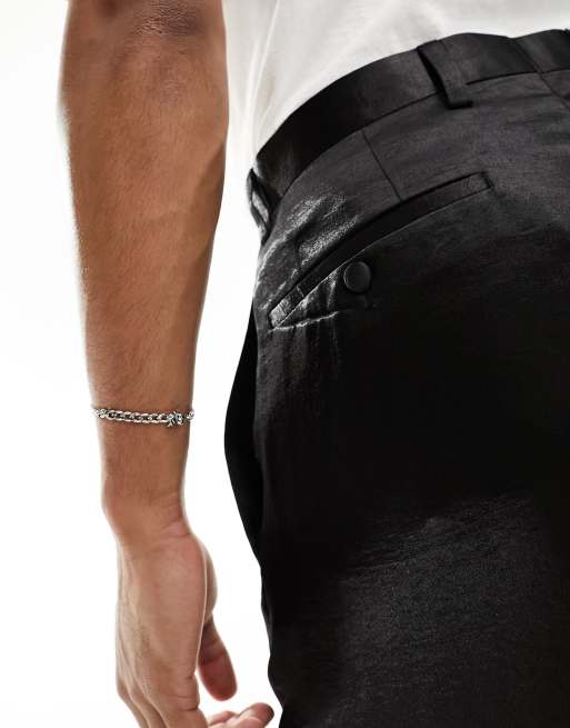 Gianni Feraud - Pantalon de costume ample - Noir satiné, 2 de 5