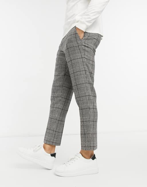 Gianni Feraud - Pantaloni da abito skinny corti a quadri marroni
