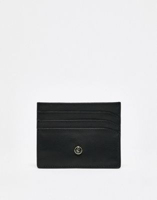 Gianni Feraud pebble leather card holder in black
