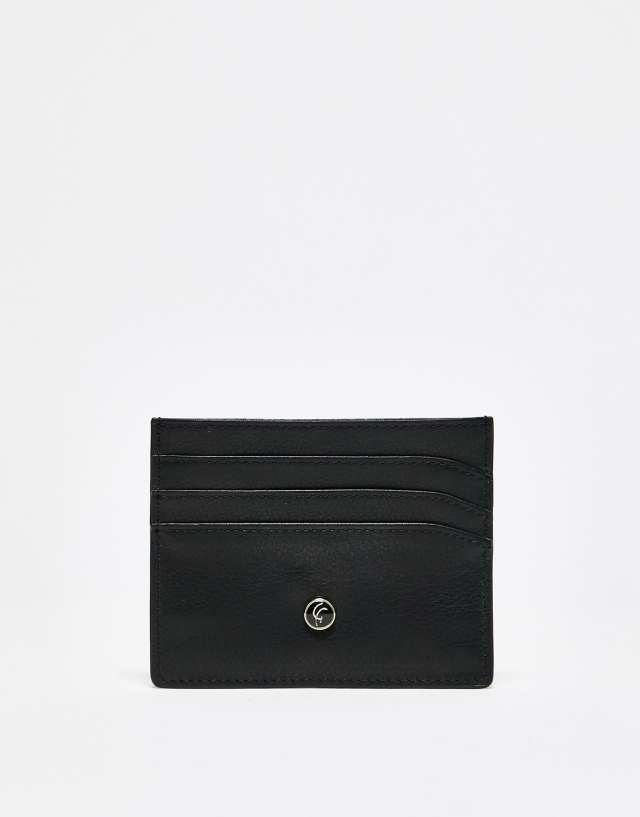 Gianni Feraud pebble leather card holder in black