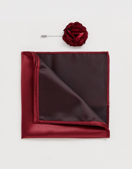Gianni Feraud plain floral lapel pin with pocket square