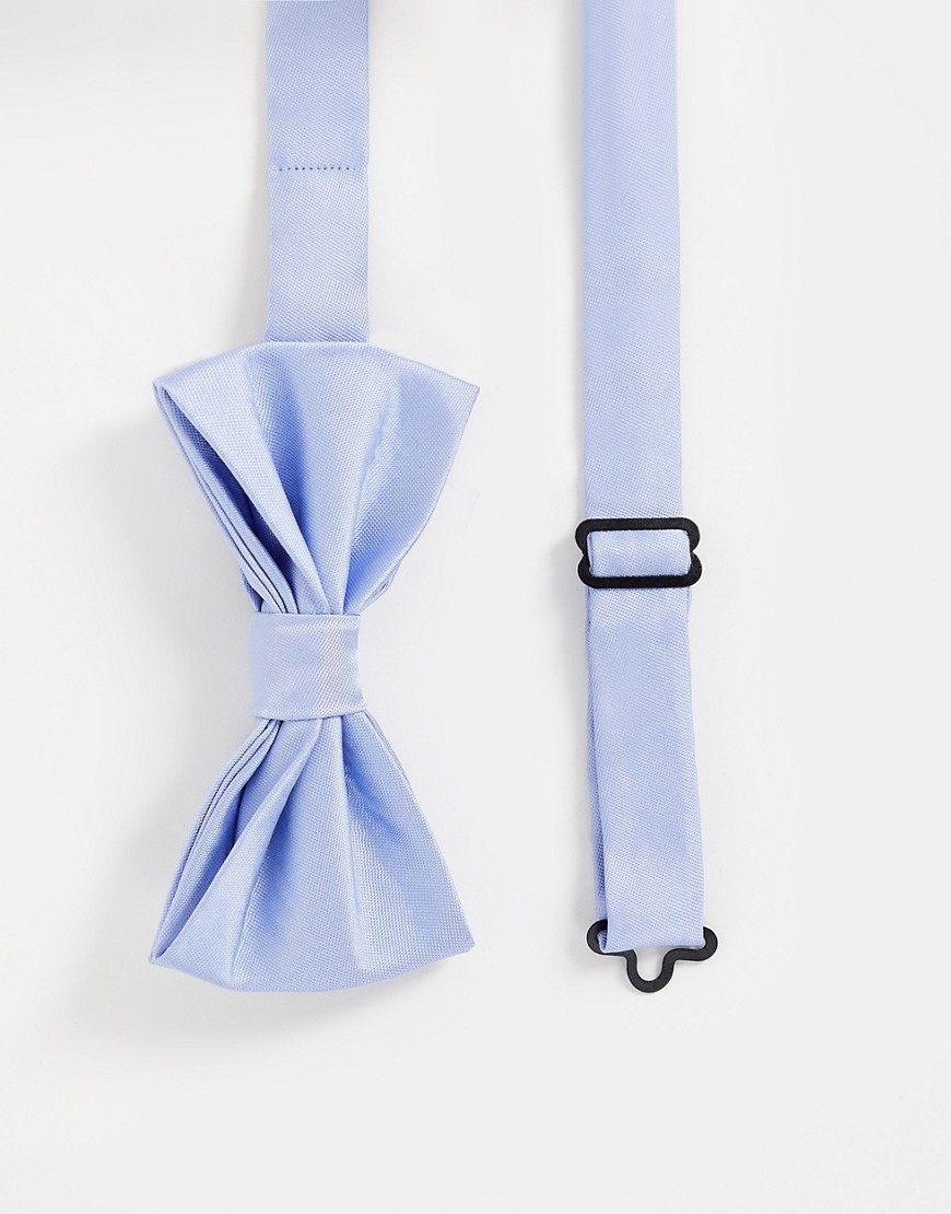 Gianni Feraud plain satin bow tie in powder blue