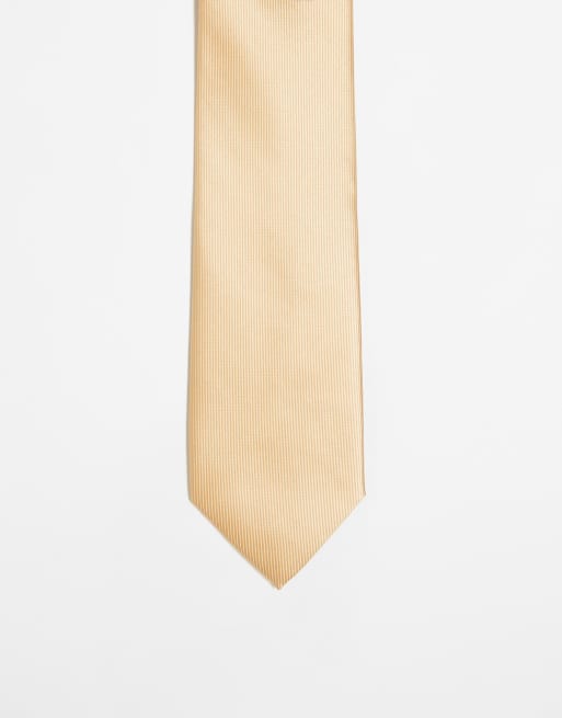 Gianni Feraud plain satin tie in gold